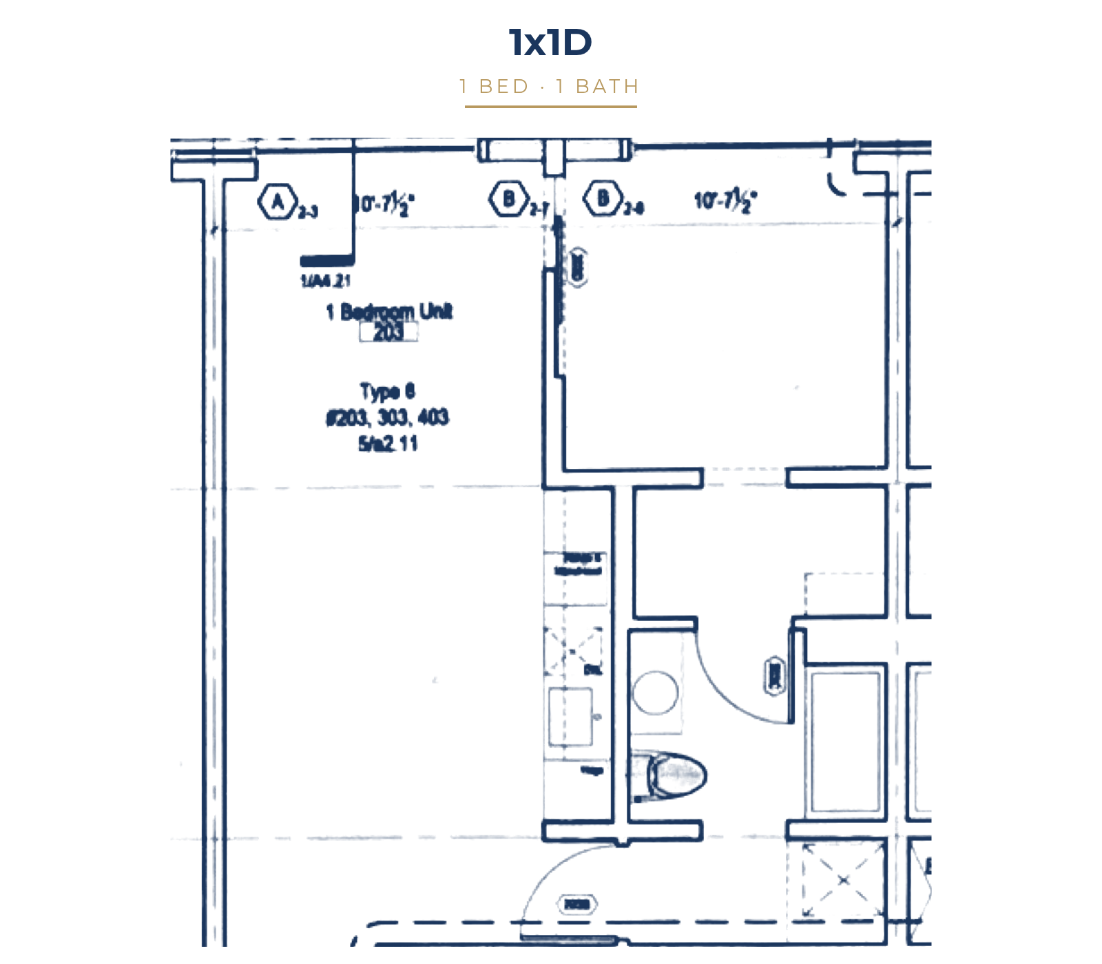 1x1D floor plan